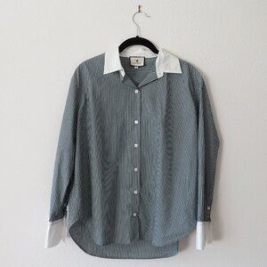 Tuckernuck Nadine Boyfriend Button Down – Green Stripe (XS)